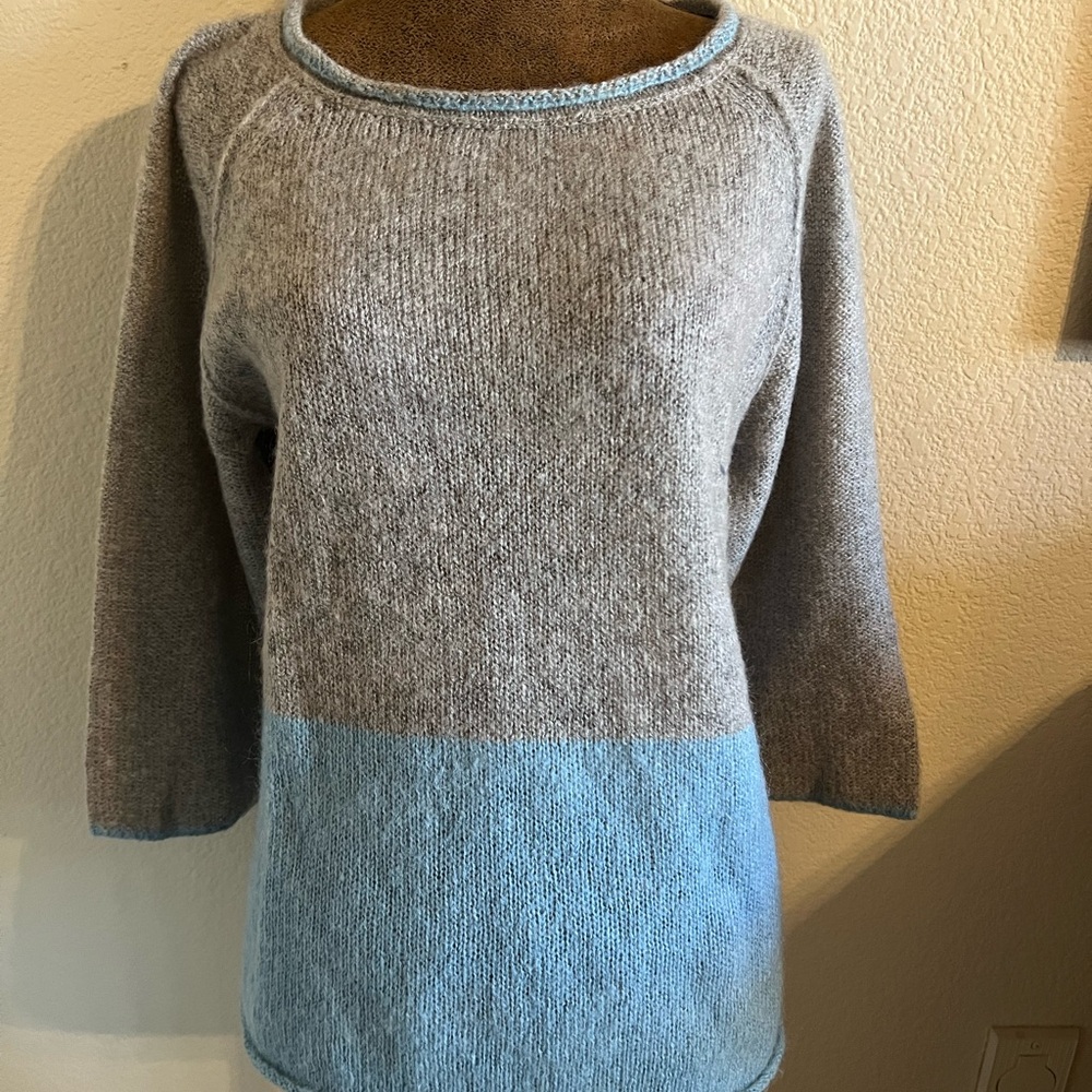 Two-Tone Gray and Blue Women's Sweater